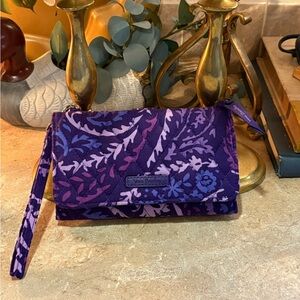Vera Bradley RGID Protection Purple Clutch Wristlet.